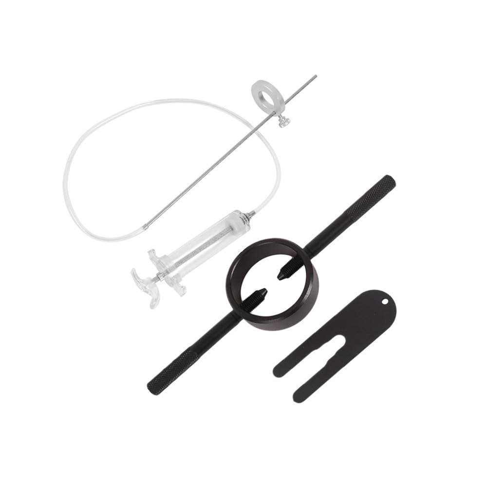 MOTO4U Kit di attrezzi per manutenzione forcella moto (strumento indicatore livello olio forcella e compressore molla forcella), per la manutenzione della moto e la sintonizzazione delle sospensioni