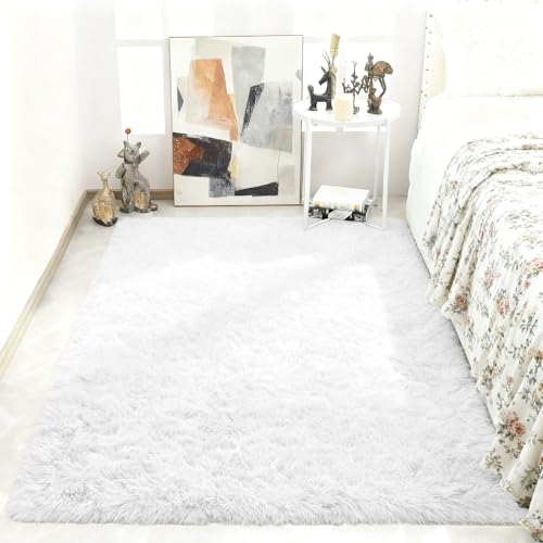 Tapis doux moelleux blanc extra large 120 x 320 cm