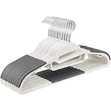 SONGMICS ハンガー 型崩れしない tシャツハンガー 洗濯ハンガー すべらない 襟を守る 20本セット 省スペース 跡がつかない スリム 多機能 360°回転 プラスチック CRP041WG02