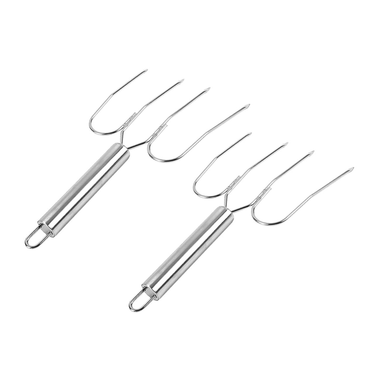 VICASKY 2pcs Stainless Steel Turkey Lifting Forks for Outdoor Grilling Ergonomic - Design for Roasting Poultry and Barbecue Cooking