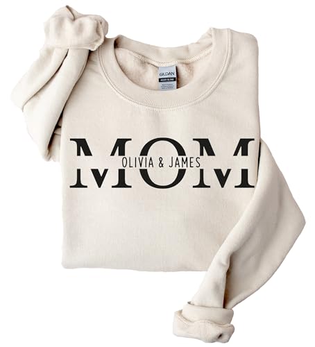 Custom Mom Sweatshirt Personalized Mom Hoodie with Kids Names Customized Mama Sweatshirt New Mom Gifts for Women Mothers Day Gifts for Mom