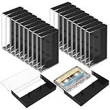 20Pcs Audio Cassette Tape Storage Case, Plastic Blank Cassette Tapes With Music Display Box Organizer For Art Collection