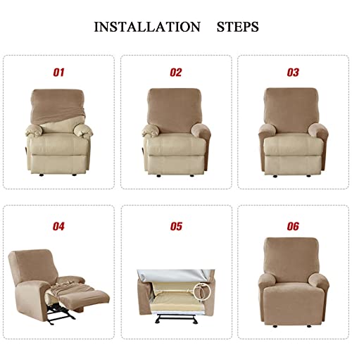 Funda para sillón reclinable elástica con bolsillos OBASDFD 8