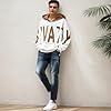 Men's Hoodie Hooded Pullover Outdoor Sweatshirt Top Blouse Streetwear Urban Jumper Casual Print Hoody Autumn Winter White #1