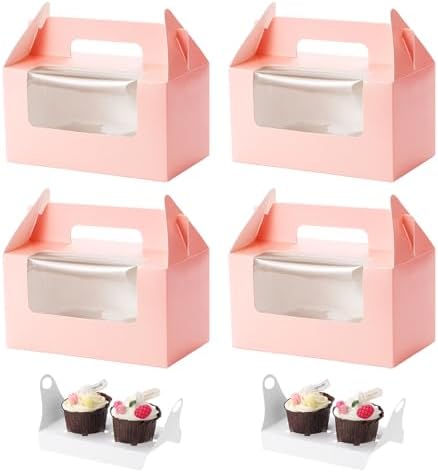 Lot De 10 Boîtes à Cupcakes 12 Compartiments Avec Fenêtre - Blanches Empilables 32,5 X 25 X 9 Cm - Transport Et Présentation