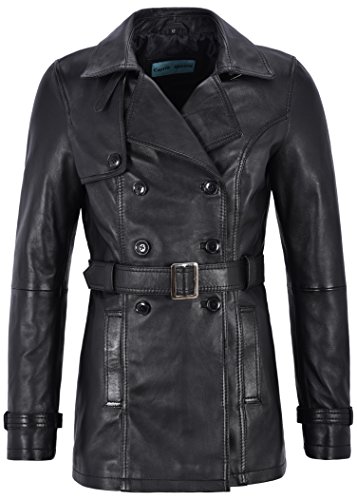Imperméable en cuir véritable femme fini les vestes trempées grâce au modèle mi-long