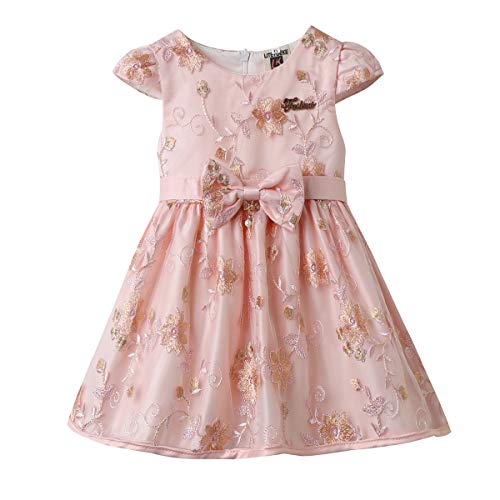 Baby Girl Toddler Summer Floral Tank Dress Daily Wear Princess Dress with Corsage 0-3 Years (Medium, Pink5)