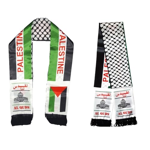 JCAKES Palestine Flag Scarf,Palestine Flag Shawl Sash Stole Wraps Scraf,Double Side Scarf Palestine Satin Scarf (6 PCS)3