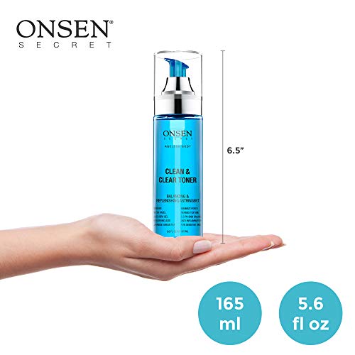 Onsen Japanese Clean & Clear Face Toner - Daily Perfecting & Revitalizing Toner with Witch Hazel, Aloe Vera, and Japanese Natural Hot Spring Minerals, Alcohol-Free, Skin Care Toner for Face, 6.5 oz - Thumbnail 5