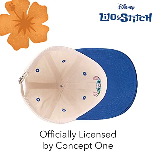 Image of Disney Stitch Dad Hat, Adjustable Cotton Baseball Cap with Curved Brim