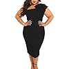 Mokoru-Womens-Sexy-Ruffle-One-Shoulder-Sleeveless-Bodycon-Party-Club-Midi-Dress Mokoru Women's Sexy Ruffle One Shoulder Bodycon Elegant Cocktail Party Midi Dresses, Large, Black