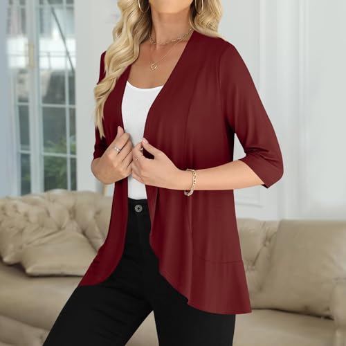 Women's Casual Short Sleeve Cardigan Lightweight Soft Open Front Cardigans Summer Beach Vacation Cover Ups4