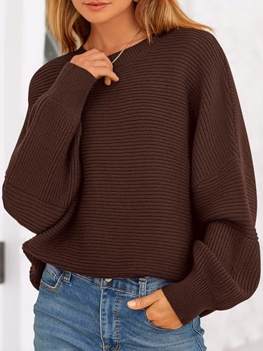 PRETTYGARDEN Womens Sweaters Fall 2025 Lantern Long Sleeve Oversized Sweater Casual Crewneck Chunky Knit Ribbed Pullover Tops4