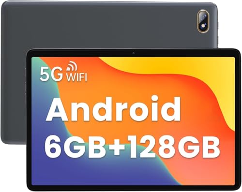 Image of kinstone 10.1 inch Android Gaming Tablet - 6GB RAM 128GB ROM Expandable 1TB, MTK8183 Octa-Core 2.0GHz, 1280x800 HD Display, Dual 5MP Cameras, 6000mAh Battery, 2.4 /5G WiFi, Bluetooth 5.0, Gray
