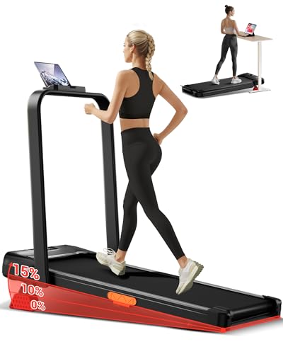 UMAY 4 en 1 Cinta de Correr Plegable con Inclinación, Walking Pad,Amortiguación y Motor Silencioso de 2,5CV Cinta de Andar Plegable Puede Soportar 136 KG