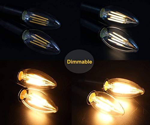 BRIMAX E14 LED Candle Bulbs Dimmable 6W, 60W Equivalent, Soft Warm White 2700K, Small Edison Screw SES Chandelier Bulbs, C35 Filament LED Energy Saving Candelabra Bulb, 10Pack - Image 8