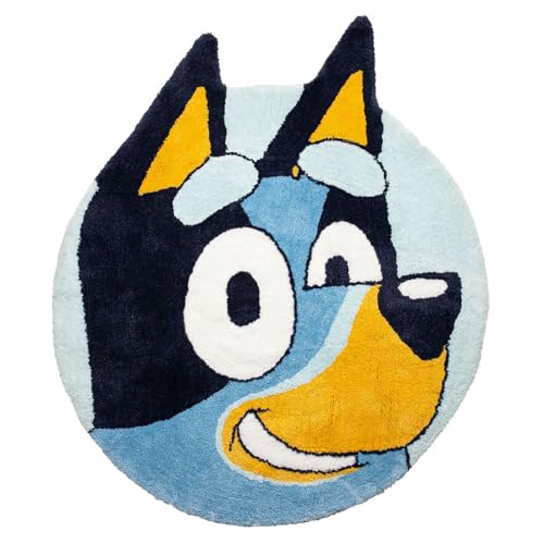 Jay Franco Bluey Plush Blue Fluffy Accent Rug - 3 x 3 ft Area Rug for Kids Bedroom or Living Room Decor