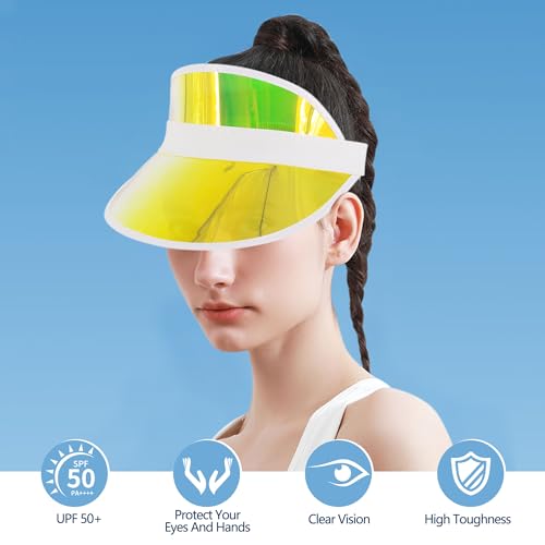 Image of Surkat Plastics Clear Sun Visors UV Protection Hat Cap Headwear Sunhat for Golf Tennis Beach Cycle
