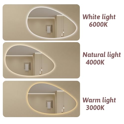 Miroir de salle de bain LED dimmable 50x80 cm anti-buée rectangulaire - 5