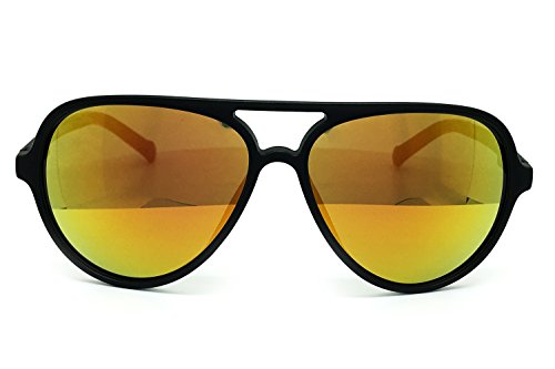 CH150 Matte Finish Mirrored Aviator Vintage Retro Revo Flat Top sunglasses (Matte Finish, RED GOLD)2