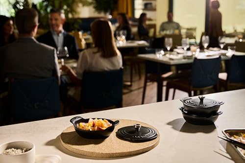 Image of Le Creuset Enameled Cast Iron Mini Round Braiser, .3 qt., 4 pc., Licorice | Gourmand Collection