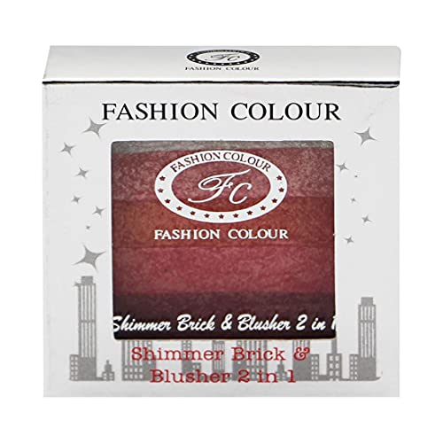 Image of FASHION COLOUR Shimmer Brick and Blusher 2 in 1 | Easy-To-Blend Formula | Weightless | Waterproof | Available in Gorgeous Shades | Multi-Use | Multicolour | 8g | Shade 05