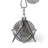 deDecoml メンズ ステンレススチール プロビデンスの目 ネックレス 古代神秘的な三角形のシンボル, 標準, 合金鋼, 宝石なし