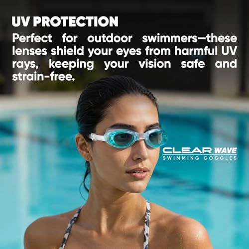 Image of Solpro Clear Wave Unisex Adult Swimming Goggles for Women,Men,Boys,Girls,Teenagers,Athletes,Swimmers For Training,Competition in Swimming Pool,Beach,Water Sport, Park & Activties