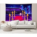 12x8ft Red Carpet Backdrop Limousine Graduation Prom Large Red Carpet Cityscape Night Background Film Movie Stars Prom Birthday Wedding Party Decoration Portrait Photo Booth Studio Props - Image 4