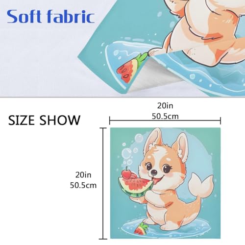 Servilletas de Tela Cute Corgi Mermaid 20x20 Pulgadas miniatura 2