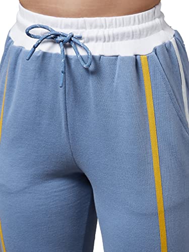 Image of Miss Chase Women's Blue Solid Regular Joggers