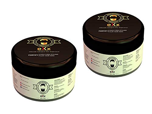 eXx styling clay hair wax for men (PACK OF 2, 200 gm) | Strong and long lasting hold | Restyling | Matte Finish | Adds Volume