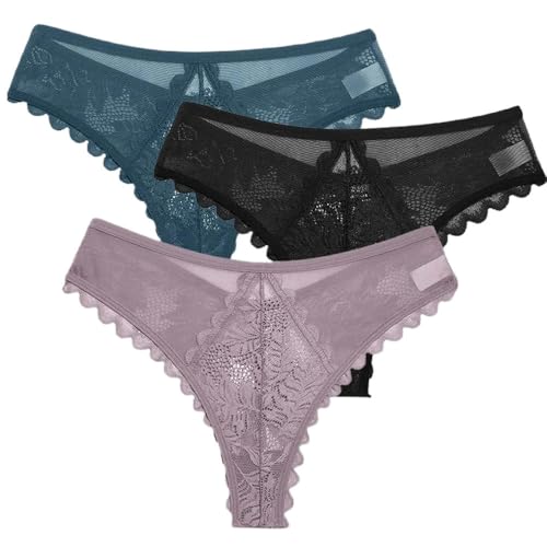 VUIPAJQC sous-vêtement Ensemble De Tongs en 3 Pièces pour Les Femmes, sous-vêtements Doux Et Respirants-Set 17-l-3pcs