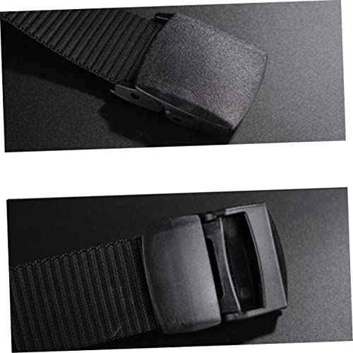 Canvas Nylon Web Belt for Men with Airport Friendly Plastic Buckle Lightweight Breathable Casual Belt for Military Jeans and Outdoor Work Matte Black Tank Texture Design2