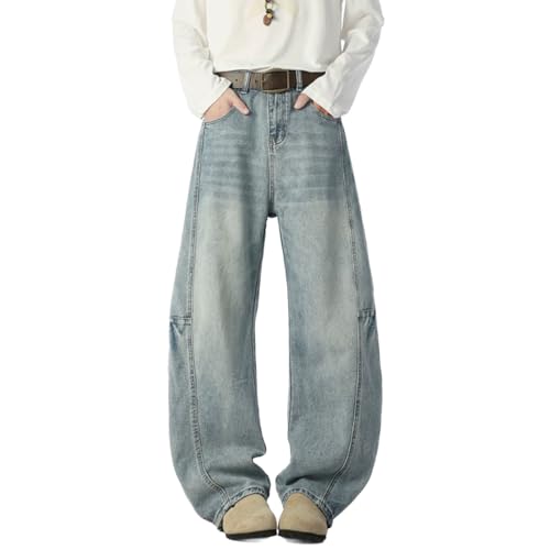 Baggy Jeans Men Washed Barrel Jeans Men Vintage Casual Streetwear for Skater Wide Leg Denim Pants Parachute