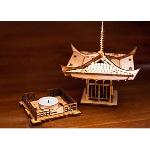 Tea Light Candle Holder Wood Japanese Pagoda Lantern Model to Get Peace, Love, and Zen Back Into Your Busy Life, Perfect for Gift and Keepsake Cover