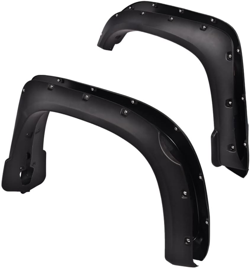 PIT66 Fender Flares, Compatible With 2014-2021 Toyota Tundra, Textured Pocket Riveted Style Wheel Flares, 4pcs