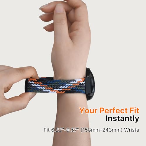 Image of Fullmosa 2 Packs Magnetic Braided Watch Bands - 18mm 20mm 22mm Quick Release Replacement Wristband, Stretchy Nylon Solo Loop Compatible with Traditional and Smartwatches for Men Women