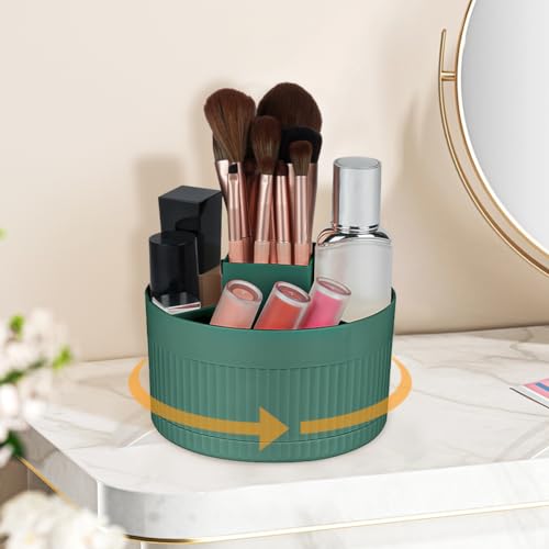 LOPHE 360° Rotating Makeup Organiser, 5-Compartment Dustproof Cosmetic Storage with Skincare Organiser