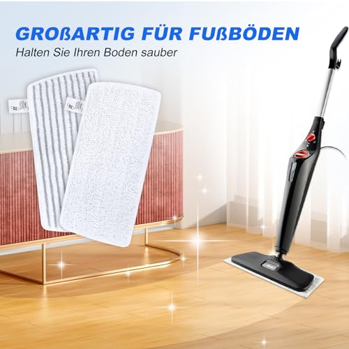 WOKEEPOW 6 Stück für Vileda Steam PLUS XXL Dampfreiniger PowerPad, Ersatzbezüge für Vileda Dampfreiniger XXL, Mikrofaser Ersatzbezug für Vileda Steam XXL, Upgrade-Material, 3 Grau+3 Weiß