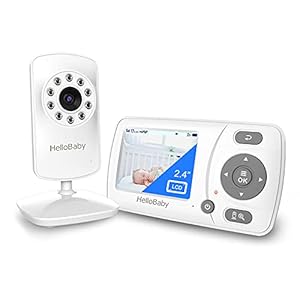 HelloBaby Baby Monitor,29-Hour Battery Life,Upgrade Baby Monitor with Camera and Night Vision,No Wifi,355°/120° Remote Pan Tilt Camera 2x Zoom, ECO Mode,2-way talk,Up to 1000ft,Temperature