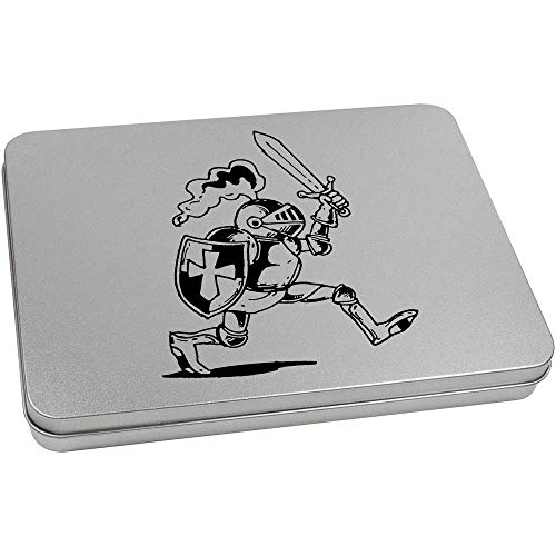 Azeeda 220mm 'Marching Knight' Metal Hinged Tin/Storage Box (TT00129487)