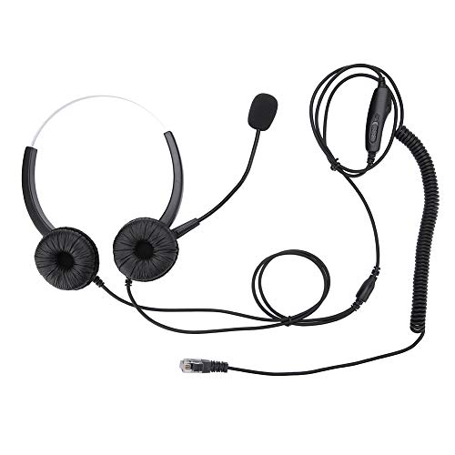 Auriculares de centro de llamadas con cancelación de ruido Crystal RJ9 Plug Auriculares de centro de llamadas Auriculares de teléfono para caja de llamada profesional/llamada de red VOIP,Cómodo uso