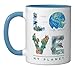 LOVE My Planet/Earth Day Environment, climate change Ceramic Mug, Blue/White