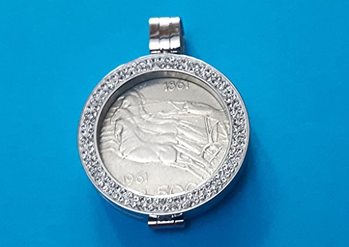 Moneta 500 liras plata de Italia 1961 en llavero original, el regalo de joyería para hombre 3