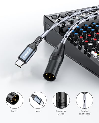SNANSHI Cabo USB C para XLR de 2 m, cabo de saída USB tipo C para XLR macho para amplificador, alto-