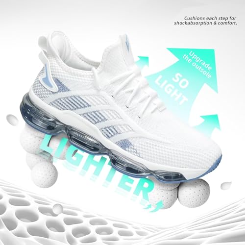 Image of Luogoks Men's Air Cushion Running Shoes Breathable Tennis Basketball Sneakers Non Slip Workout Casual Sport Shoes Gym Training Comfortable Fashion Shoes