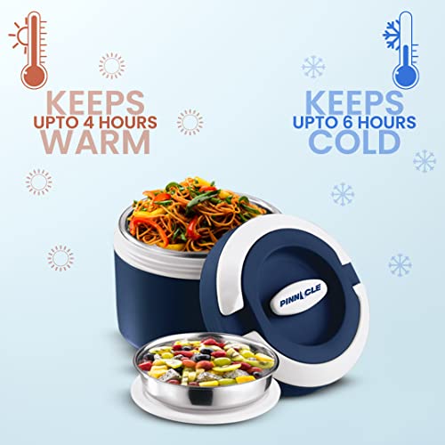 Image of Pinnacle Prime Stainless Steel Insulated Lunch Box (600ml) |Lunch Box for Kids & Office Women| Leak Proof | Tiffin Box for Office for Men | Hot Upto 4hrs | Lunch Box for School | Green (Blue)