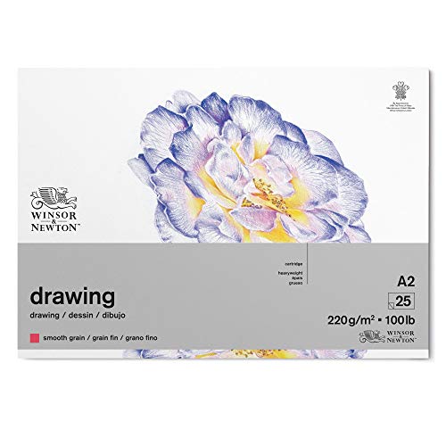 Winsor & Newton 6689743 Zeichenpapier im Block - 25 Blatt A2,...