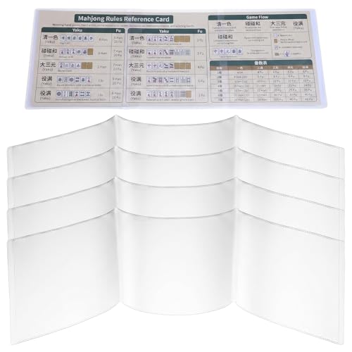 5 protectores transparentes para cartas Mahjong tamaño grande